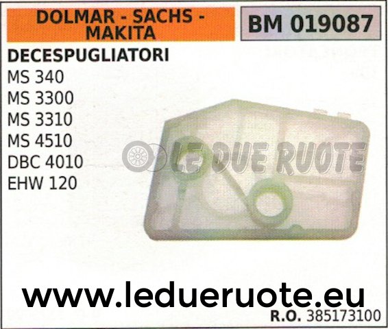 385173100 FILTRO ARIA DECESPUGLIATORE DOLMAR SACHS MAKITA MS 340 3300 3310 4510