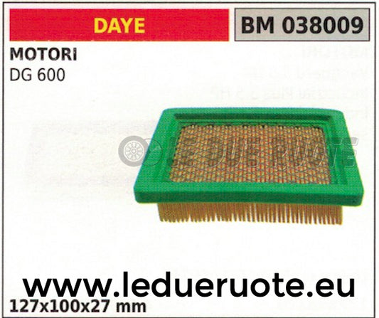 FILTRO ARIA MOTORE DAYE DG 600 127x100x27