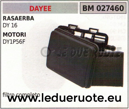 FILTRO ARIA COMPLETO RASAERBA TOSAERBA DY16 MOTORE DAYEE DY1P56F