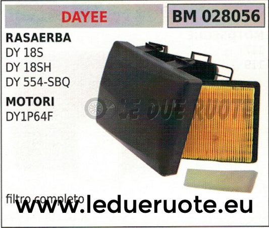 FILTRO ARIA COMPLETO RASAERBA TOSAERBA DY 18S 18SH 554-SBQ MOTORE DAYEE DY1P64F