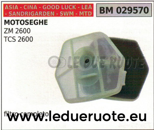 FILTRO ARIA COMPLETO MOTOSEGA CINESE SWM IMPORTAZIONE SANDRIGARDEN ZM TCS 2600