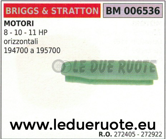 272405 SPUGNA FILTRO ARIA MOTORE BRIGGS & STRATTON 8 10 11 HP 194700 A 195700