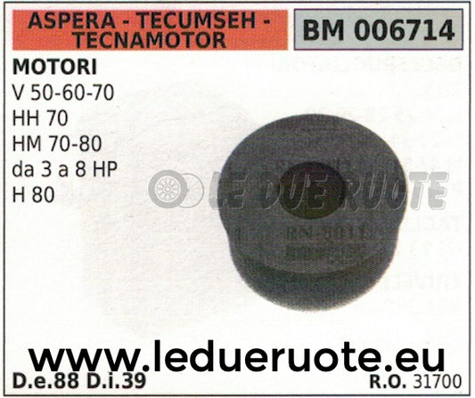 31700 FILTRO ARIA ASPERA TECUMSEH TECNAMOTOR V 50 60 70 HH 70 HM 70 80 H 80 D.88
