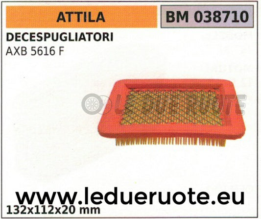 FILTRO ARIA DECESPUGLIATORE ATTILA AXB 5616 F 132x112x20