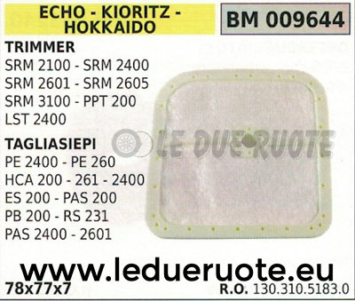 13031051830 FILTRO ARIA DECESPUGLIATORE ECHO KIORITZ HOKKAIDO PPT 200 LST 2400