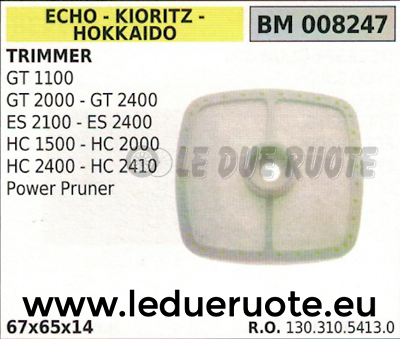 13031054130 FILTRO ARIA DECESPUGLIATORE ECHO KIORITZ HOKKAIDO ES 2100 2400