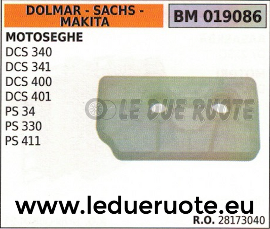 28173040 FILTRO ARIA MOTOSEGA DOLMAR SACHS MAKITA DCS 340 341 401 PS 34 330 411
