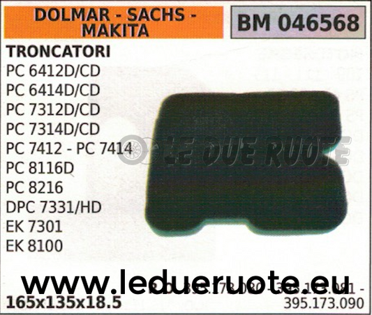 395173090 FILTRO ARIA TRONCATRICE DOLMAR SACHS MAKITA PC 7412 7414 8116D 8216