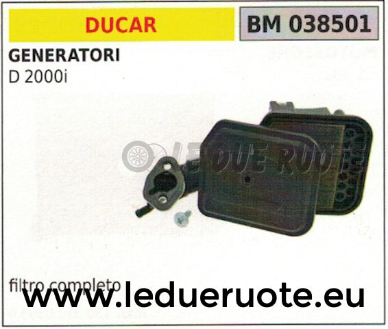 FILTRO ARIA COMPLETO MOTOGENERATORE GENERATORE GRUPPO ELETTROGENO DUCAR D 2000i