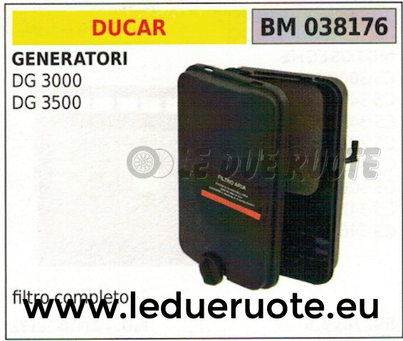 FILTRO ARIA COMPLETO MOTO GENERATORE GRUPPO ELETTROGENO DUCAR DG 3000 3500