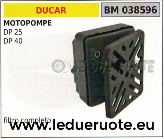 FILTRO ARIA COMPLETO MOTOPOMPA IRRIGAZIONE POMPA A SCOPPIO DUCAR DP 25 40