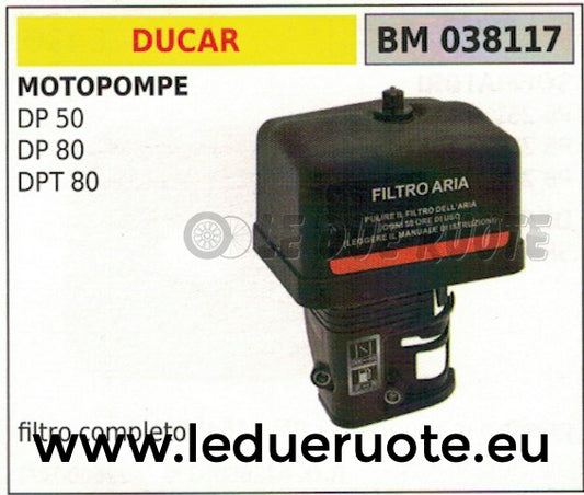 FILTRO ARIA COMPLETO MOTOPOMPA IRRIGAZIONE POMPA A SCOPPIO DUCAR DP 50 80 DPT 80