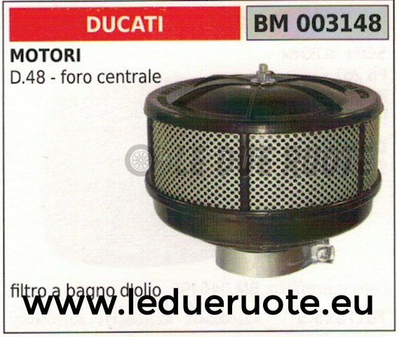 FILTRO ARIA COMPLETO A BAGNO D'OLIO MOTORE DUCATI con foro D. 48