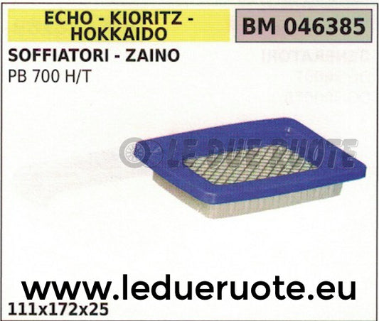 FILTRO ARIA SOFFIATORE ZAINO ECHO KIORITZ HOKKAIDO PB 7000 H T 111x172x25