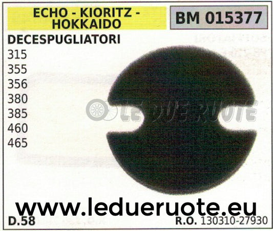 13031027930 SPUGNA FILTRO ARIA DECESPUGLIATORE ECHO KIORITZ HOKKAIDO 380 385 460