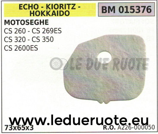 A22600050 FILTRO ARIA MOTOSEGA ECHO KIORITZ HOKKAIDO CS 260 269ES 320 350 2600ES