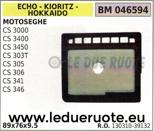 13031039132 FILTRO ARIA MOTOSEGA ECHO KIORITZ HOKKAIDO CS 3000 3400 3450 303T
