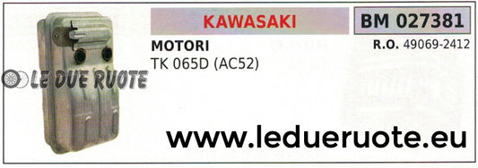 490692412 MARMITTA SCARICO SILENZIATORE ESPANSIONE MOTORE KAWASAKI TK 065D AC52