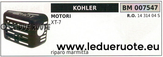 1431404 RIPARO SUPPORTO PROTEZIONE MARMITTA SCARICO MOTORE KOHLER XT-7