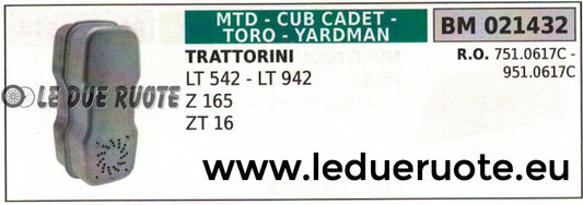 7510617C MARMITTA SCARICO TRATTORINO RASAERBA MTD CUB CADET LT 542 942 Z165 ZT16