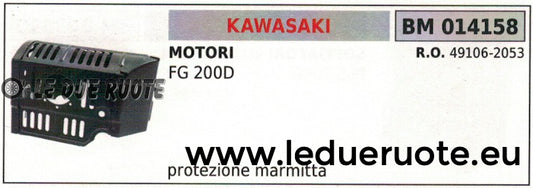 491062053 PROTEZIONE RIPARO MARMITTA SCARICO MOTORE KAWASAKI FG 200D