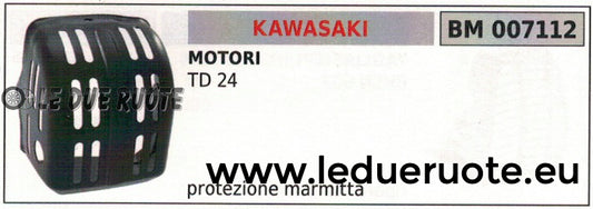 RIPARO PROTEZIONE MARMITTA SCARICO SILENZIATORE COMPLETO MOTORE KAWASAKI TD24