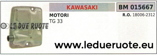 180062312 COPERCHIO MARMITTA SCARICO SILENZIATORE MOTORE KAWASAKI TG 33
