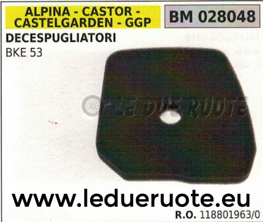 1188019630 SPUGNA FILTRO ARIA DECESPUGLIATORE ALPINA CASTOR CASTELGARDEN BKE 53