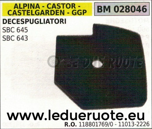 110132226 FILTRO ARIA DECESPUGLIATORE ALPINA CASTOR CASTELGARDEN SBC 645 643