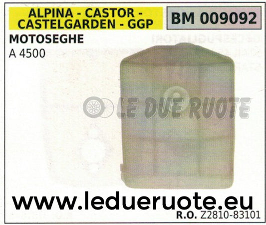 Z281083101 FILTRO ARIA MOTOSEGA ALPINA STIGA CASTELGARDEN GGP A 4500
