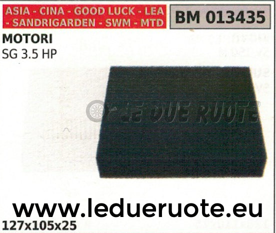 SPUGNA FILTRO ARIA MOTORE IMPORTAZIONE ASIA CINA MTD SANDRIGARDEN SWM SG 3.5 HP