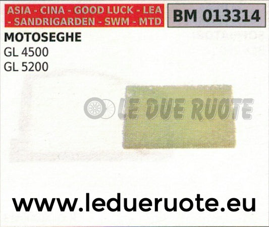 SPUGN FILTRO ARIA MOTOSEGA CINESE IMPORTAZIONE SANDRIGARDEN SWM MTD GL 3500 5200