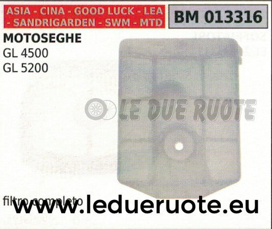 FILTRO ARIA COMPLETO MOTOSEGA CINESE IMPORTAZIONE SANDRIGARDEN SWM GL 3500 5200