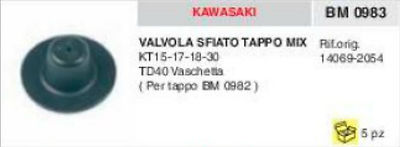 VALVOLA SFIATO SERBATOIO BENZINA MISCELA KAWASAKI KT 15 17 18 30 TD40