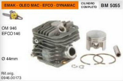 CILINDRO E PISTONE MOTOSEGA EMAK OLEO MAC 946 EFCO 146 DYNAMAC Ø 44 m