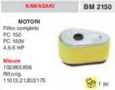 11013.2120 FILTRO ARIA COMPLETO MOTORE KAWASAKI FC150 FC150C FC 150 10