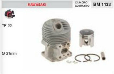 CILINDRO E PISTONE DECESPUGLIATORE KAWASAKI TF22 TF 22 Ø 31 mm