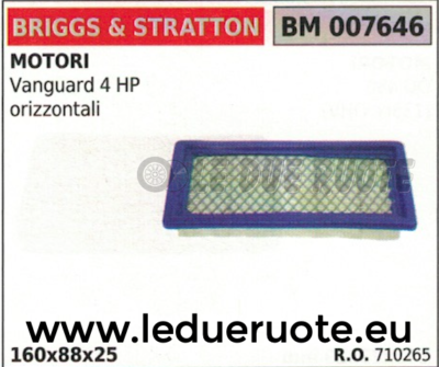 710265 FILTRO ARIA RASAERBA BRIGGS & STRATTON VANGUARD 4HP 160x88x25