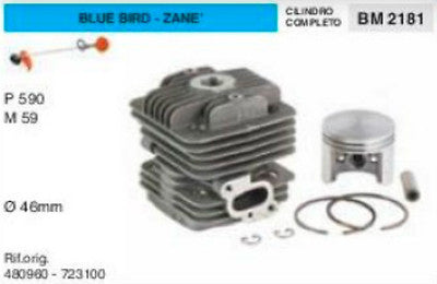 48090 723100 CILINDRO E PISTONE DECESPUGLIATORE BLUE BIRD ZANE 590 59