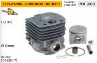 503.6264.73 CILINDRO E PISTONE MOTOSEGA HUSQVARNA JONSEREDS HU 372 Ø