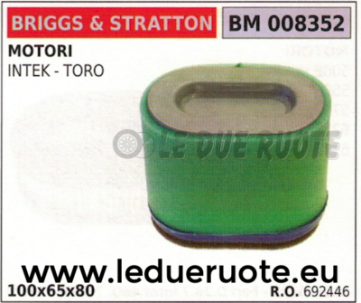 692446 FILTRO ARIA MOTORE BRIGGS & STRATTON INTEK TORO 100x65x80