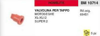 69451 VALVOLINA TAPPO SERBATOIO BENZINA MOTOSEGA HOMELITE XL XL12 SUPE