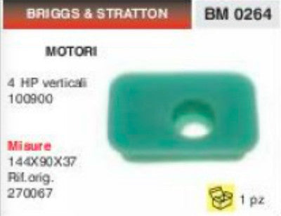 270067 FILTRO ARIA RASAERBA BRIGGS & STRATTON 4HP VERTICALE 100900 144