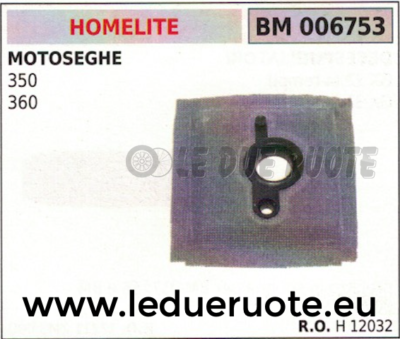 H12032 FILTRO ARIA COMPLETO PER MOTOSEGA HOMELITE 350 360