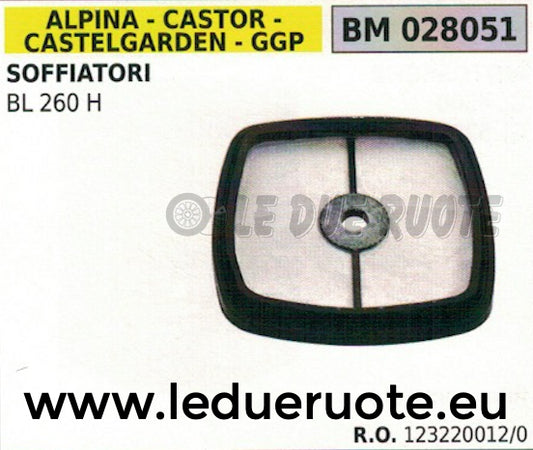 123220012 FILTRO ARIA SOFFIATORE ALPINA STIGA CASTELGARDEN GGP CASTOR BL 260H