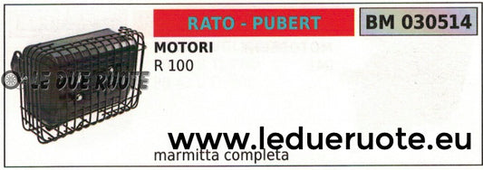 MARMITTA SCARICO SILENZIATORE COMPLETO MOTORE RATO PUBERT R 100
