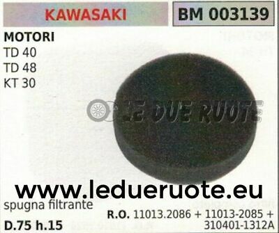 3104011312A SPUGNA FILTRO ARIA DECESPUGLIATORE KAWASAKI TD40 TD48 KT30 Ø 75 H 15