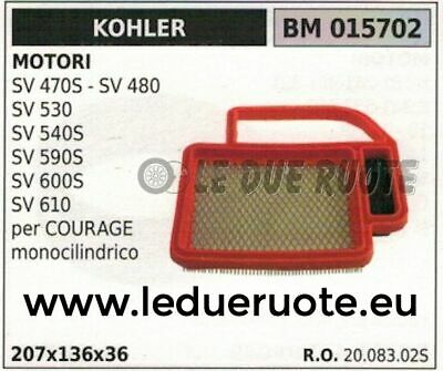 2008303 SPUGNA FILTRO ARIA MOTORE KOHLER SV 470S 480 530 540 590 600 155x66x40