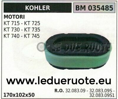 3208309 FILTRO ARIA MOTORE KOHLER KT 715 730 740 725 735 745 170x102x50