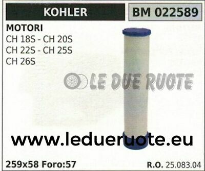 2508304 FILTRO ARIA MOTORE KOHLER CH 18S 20S 22S 25S 26S 259x58 foro 57